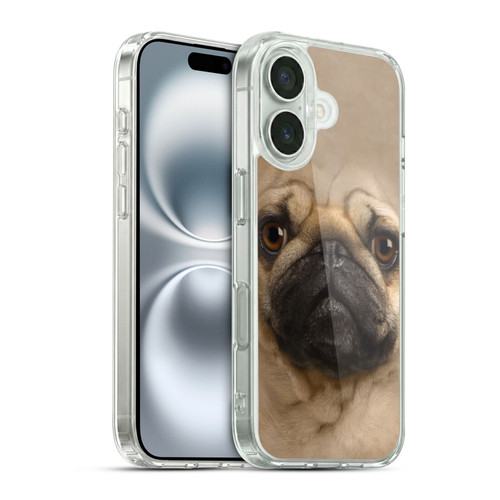 Vincent Hie Big Face Dogs Pug Soft Gel Case for Apple iPhone 16 & MagSafe