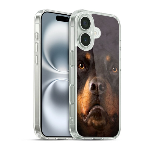 Vincent Hie Big Face Dogs Rottweiler Soft Gel Case for Apple iPhone 16 & MagSafe