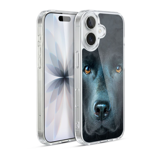 Vincent Hie Big Face Dogs Black Labrador Soft Gel Case for Apple iPhone 17