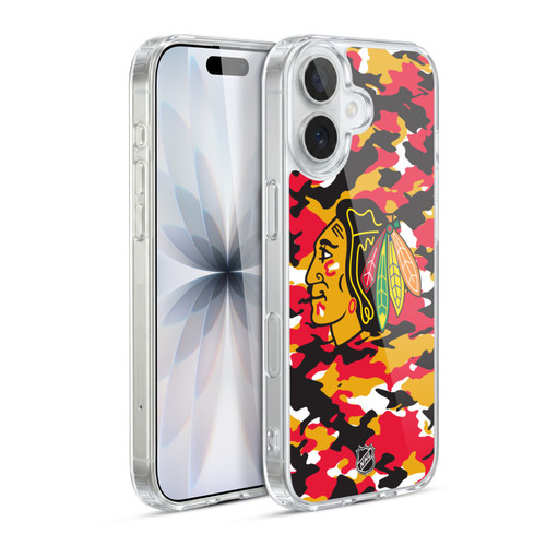 NHL Chicago Blackhawks Camouflage Soft Gel Case for Apple iPhone 17