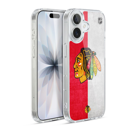 NHL Chicago Blackhawks Half Distressed Soft Gel Case for Apple iPhone 17
