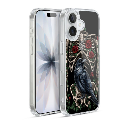Sarah Richter Animals Gothic Black Crow & Skeleton Soft Gel Case for Apple iPhone 17