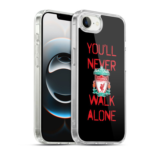 Liverpool Football Club Crest You'Ll Never Walk Alone Spraypaint Black Soft Gel Case for Apple iPhone 16e / Apple iPhone 17e & MagSafe