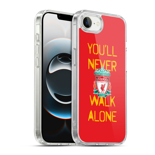Liverpool Football Club Crest You'Ll Never Walk Alone Spraypaint Red Soft Gel Case for Apple iPhone 16e / Apple iPhone 17e & MagSafe