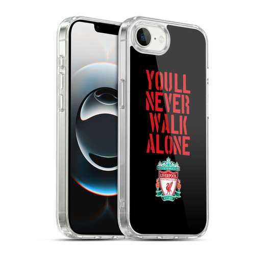 Liverpool Football Club Crest You'Ll Never Walk Alone Stencil Black Soft Gel Case for Apple iPhone 16e / Apple iPhone 17e & MagSafe