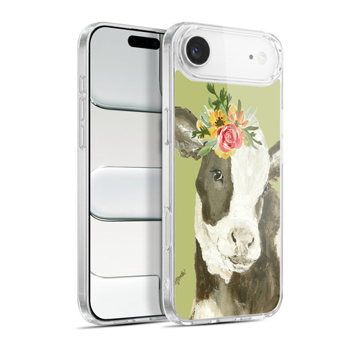 Haley Bush Floral Painting Holstein Cow Soft Gel Case for Apple iPhone 17 Air