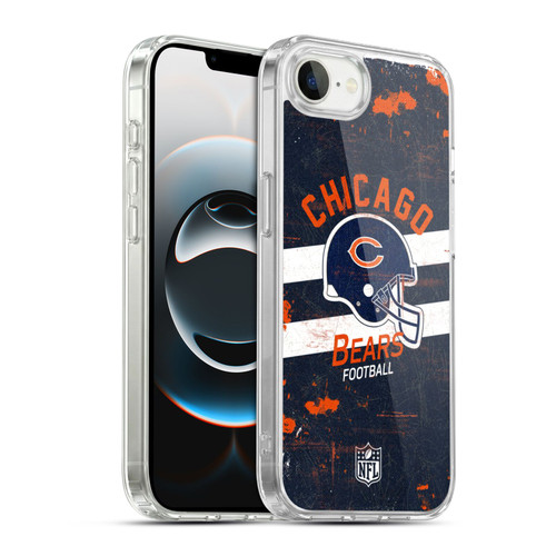 NFL Chicago Bears Logo Art Helmet Distressed Soft Gel Case for Apple iPhone 16e / Apple iPhone 17e & MagSafe