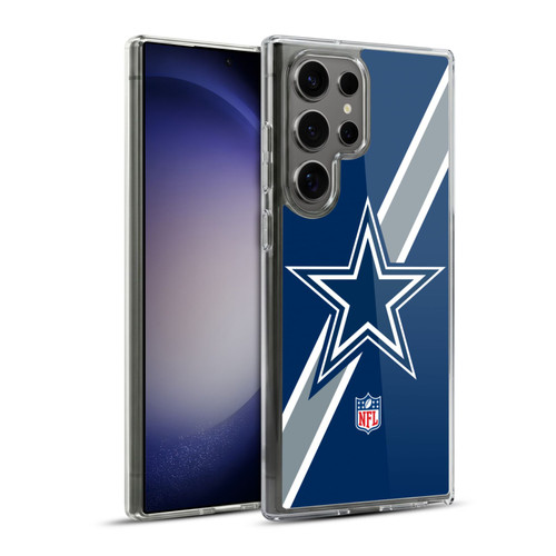 NFL Dallas Cowboys Logo Stripes Soft Gel Case for Samsung Galaxy S23 Ultra 5G & MagSafe