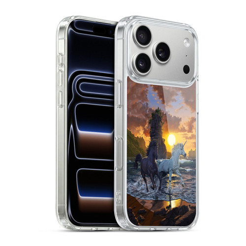 Vincent Hie Key Art Unicorns On The Beach Soft Gel Case for Apple iPhone 17 Pro