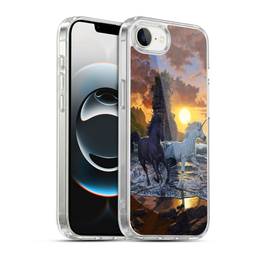 Vincent Hie Key Art Unicorns On The Beach Soft Gel Case for Apple iPhone 16e / Apple iPhone 17e & MagSafe