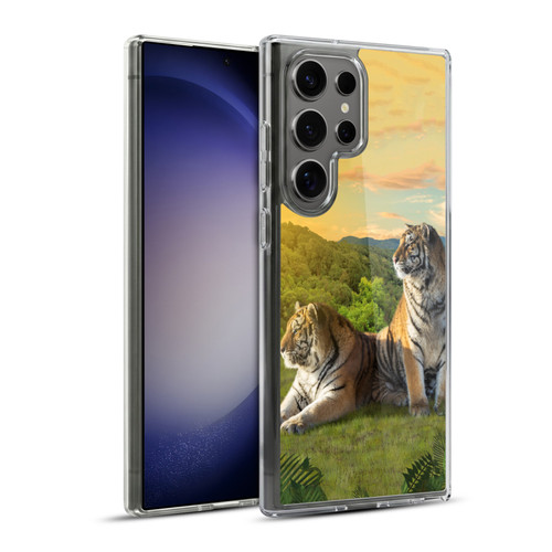 Vincent Hie Key Art Tigers In Sunset Soft Gel Case for Samsung Galaxy S23 Ultra 5G & MagSafe