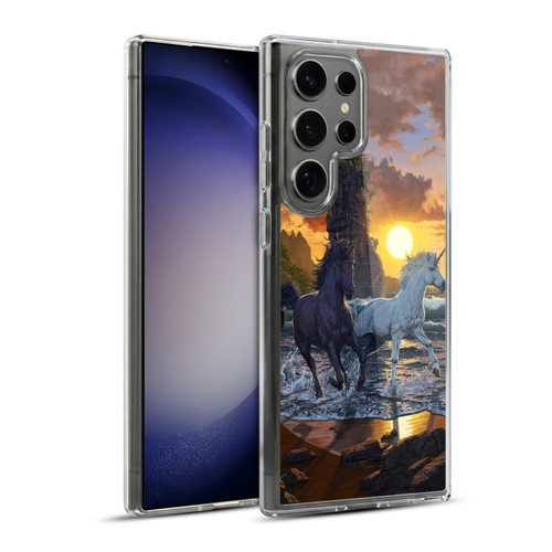 Vincent Hie Key Art Unicorns On The Beach Soft Gel Case for Samsung Galaxy S23 Ultra 5G & MagSafe