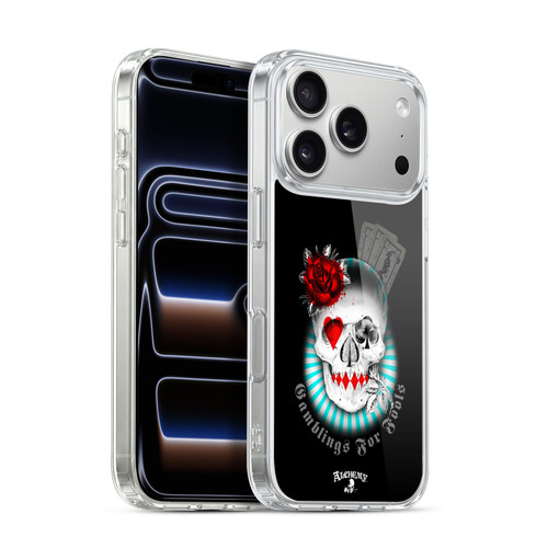 Alchemy Gothic Skull And Cards Gambling's For Fools Soft Gel Case for Apple iPhone 17 Pro