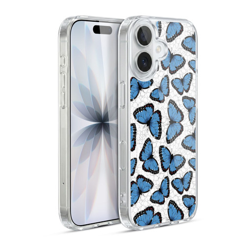 Katerina Kirilova Floral Patterns Blue Butterflies Soft Gel Case for Apple iPhone 17