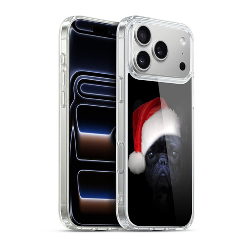 Klaudia Senator French Bulldog 2 Christmas Hat Soft Gel Case for Apple iPhone 17 Pro Max