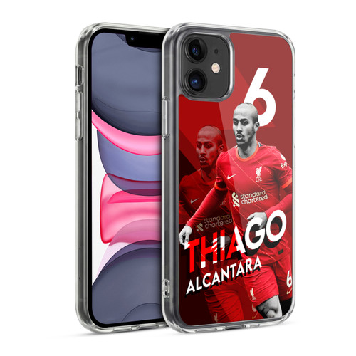 Liverpool Football Club 2021/22 First Team Thiago Alcântara Soft Gel Case for Apple iPhone 11