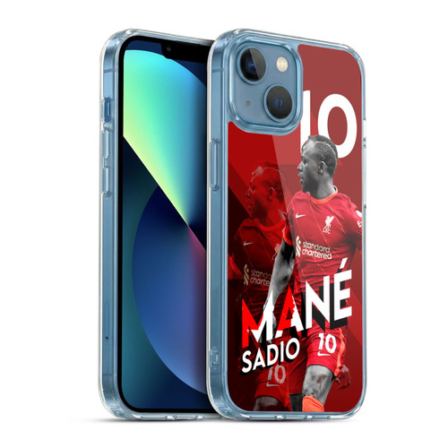 Liverpool Football Club 2021/22 First Team Sadio Mané Soft Gel Case for Apple iPhone 13 Mini & MagSafe