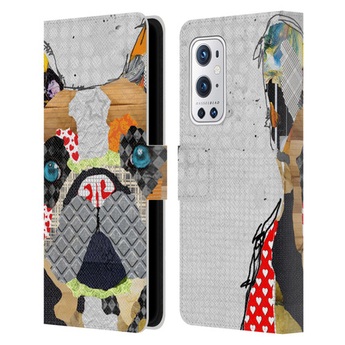 Michel Keck Dogs 3 French Bulldog Leather Book Wallet Case Cover For OnePlus 9 Pro