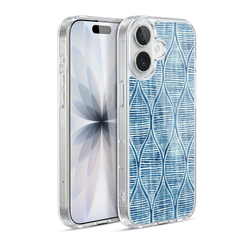 Micklyn Le Feuvre Flora And Fauna Hand Painted Blue White Pattern Soft Gel Case for Apple iPhone 17