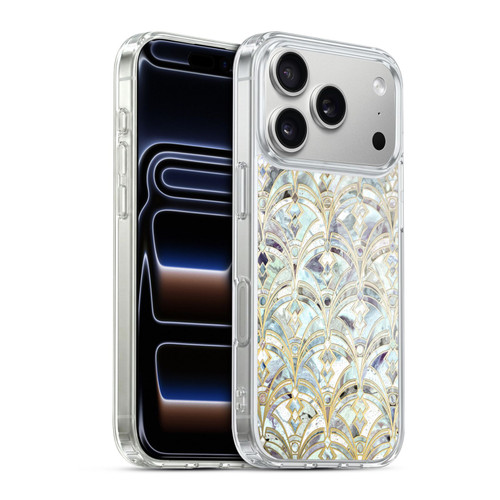 Micklyn Le Feuvre Marble Patterns Pale Bright Mint And Sage Art Deco Marbling Soft Gel Case for Apple iPhone 17 Pro
