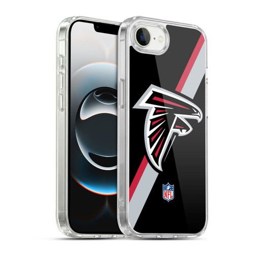 NFL Atlanta Falcons Logo Stripes Soft Gel Case for Apple iPhone 16e / Apple iPhone 17e & MagSafe