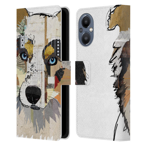 Michel Keck Dogs 3 Australian Shepherd Leather Book Wallet Case Cover For OnePlus Nord N20 5G