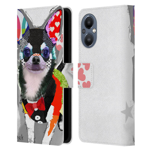 Michel Keck Dogs 3 Chihuahua Leather Book Wallet Case Cover For OnePlus Nord N20 5G