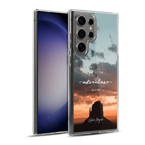 Nature Magick So The Adventure Begins Quote Desert Soft Gel Case for Samsung Galaxy S23 Ultra 5G & MagSafe