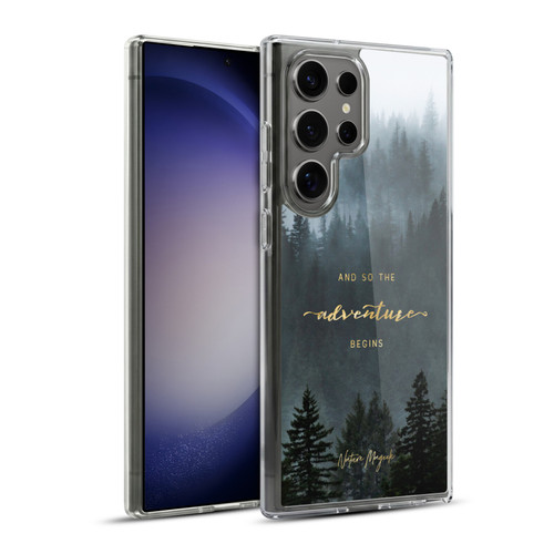 Nature Magick So The Adventure Begins Quote Trees Soft Gel Case for Samsung Galaxy S23 Ultra 5G & MagSafe