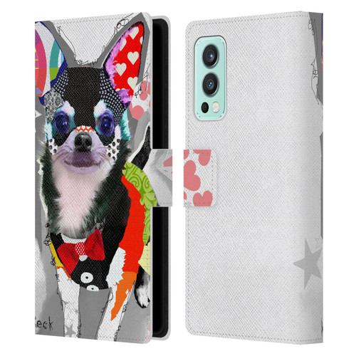 Michel Keck Dogs 3 Chihuahua Leather Book Wallet Case Cover For OnePlus Nord 2 5G