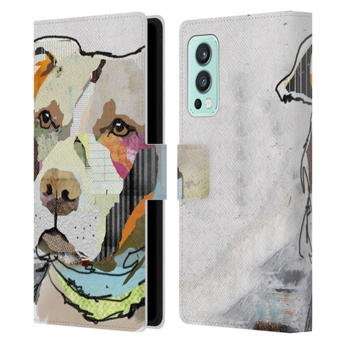 Michel Keck Dogs 3 Pit Bull Leather Book Wallet Case Cover For OnePlus Nord 2 5G