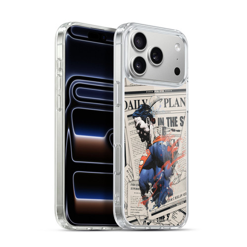 Superman DC Comics 80th Anniversary Newspaper Soft Gel Case for Apple iPhone 17 Pro Max
