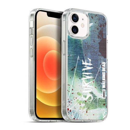 AMC The Walking Dead Typography Survive Torned Glass Soft Gel Case for Apple iPhone 12 / iPhone 12 Pro & MagSafe