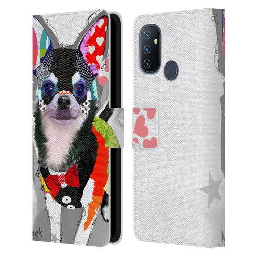 Michel Keck Dogs 3 Chihuahua Leather Book Wallet Case Cover For OnePlus Nord N100