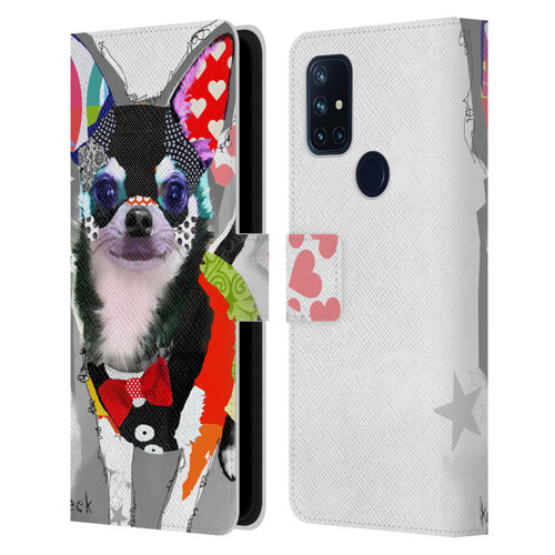 Michel Keck Dogs 3 Chihuahua Leather Book Wallet Case Cover For OnePlus Nord N10 5G