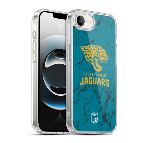 NFL Jacksonville Jaguars Graphics Coloured Marble Soft Gel Case for Apple iPhone 16e / Apple iPhone 17e & MagSafe