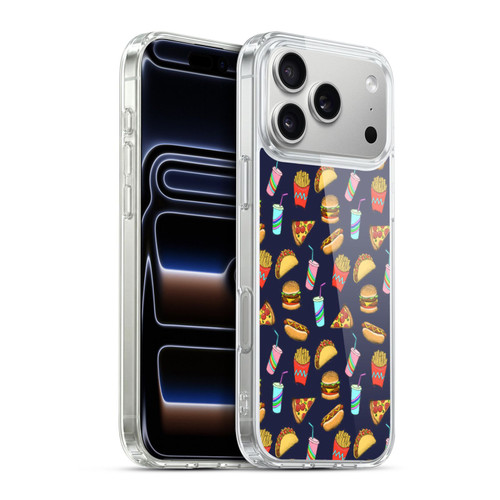 Micklyn Le Feuvre Patterns 2 Fast Food On Navy Soft Gel Case for Apple iPhone 17 Pro Max