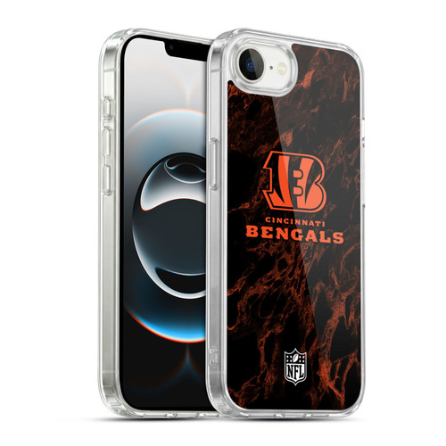 NFL Cincinnati Bengals Graphics Coloured Marble Soft Gel Case for Apple iPhone 16e / Apple iPhone 17e & MagSafe