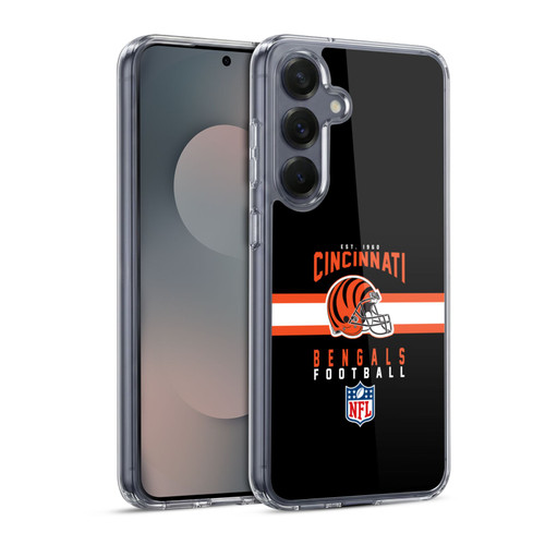 NFL Cincinnati Bengals Graphics Helmet Typography Soft Gel Case for Samsung Galaxy S25 & MagSafe