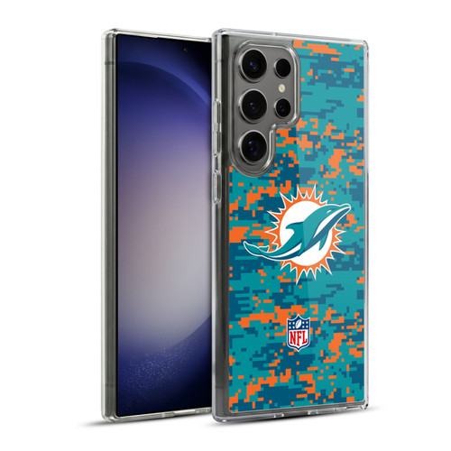 NFL Miami Dolphins Graphics Digital Camouflage Soft Gel Case for Samsung Galaxy S23 Ultra 5G & MagSafe