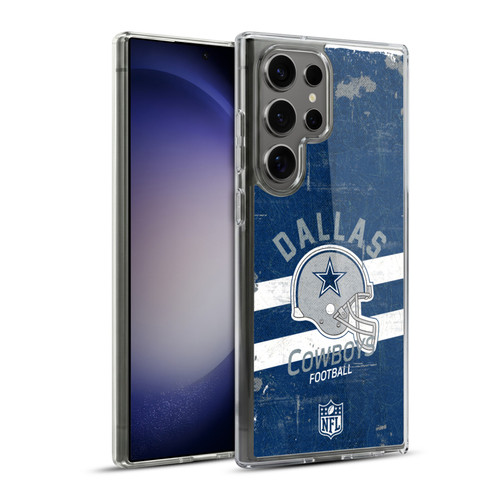NFL Dallas Cowboys Logo Art Helmet Distressed Soft Gel Case for Samsung Galaxy S23 Ultra 5G & MagSafe