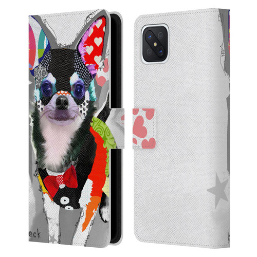 Michel Keck Dogs 3 Chihuahua Leather Book Wallet Case Cover For OPPO Reno4 Z 5G