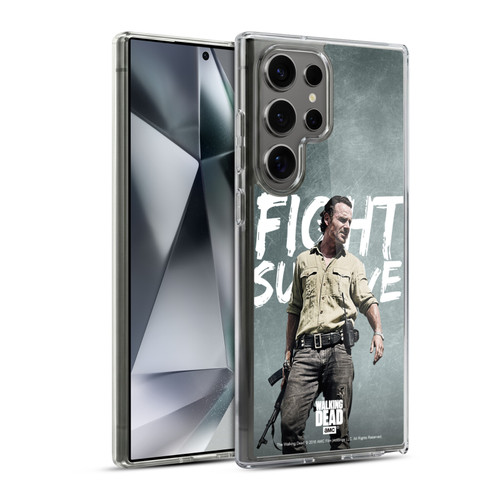 AMC The Walking Dead Rick Grimes Legacy Fight Survive Soft Gel Case for Samsung Galaxy S24 Ultra 5G & MagSafe