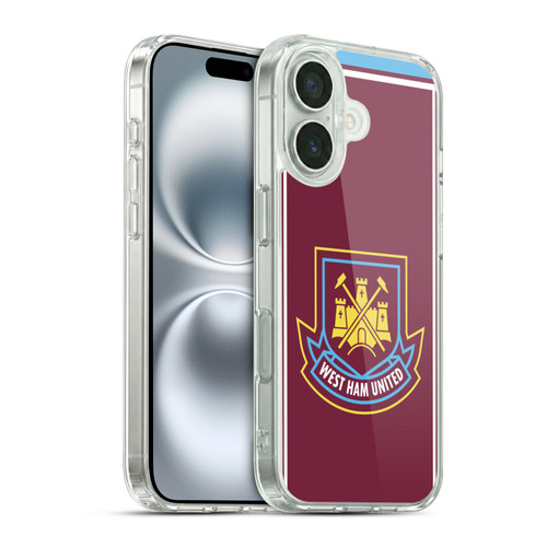 West Ham United FC Retro Crest Di Canio 2000 Home Soft Gel Case for Apple iPhone 16 & MagSafe