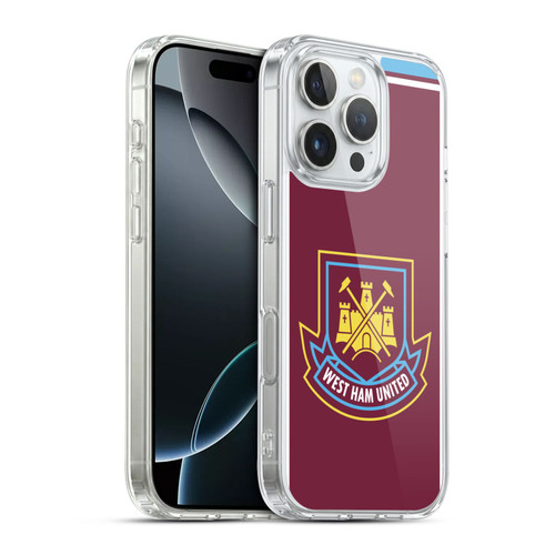 West Ham United FC Retro Crest Di Canio 2000 Home Soft Gel Case for Apple iPhone 16 Pro & MagSafe