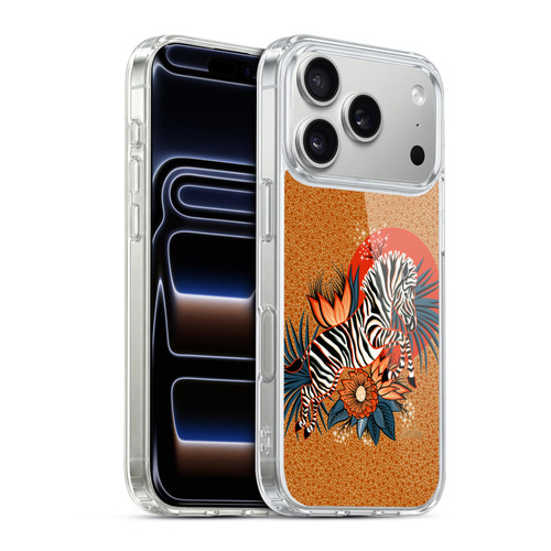 Cat Coquillette Tropical Wildlife Zebra Leap Soft Gel Case for Apple iPhone 17 Pro