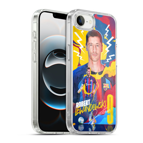 FC Barcelona 2022/23 First Team Robert Lewandowski Soft Gel Case for Apple iPhone 16e / Apple iPhone 17e & MagSafe