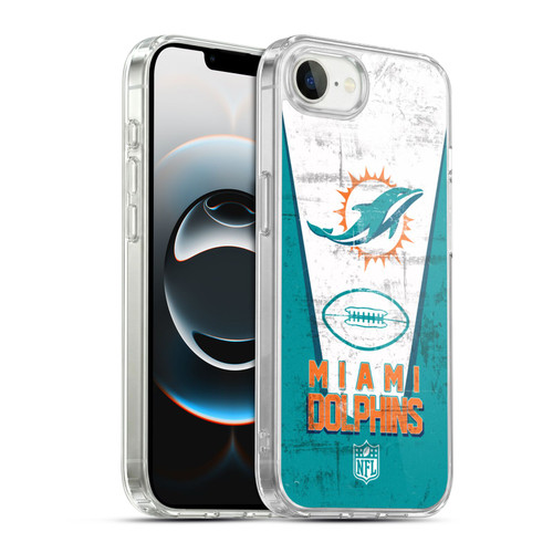 NFL Miami Dolphins Logo Art Banner Soft Gel Case for Apple iPhone 16e / Apple iPhone 17e & MagSafe