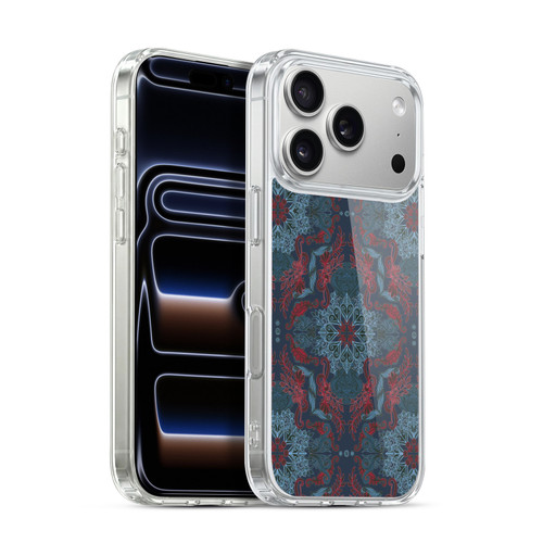 Micklyn Le Feuvre Mandala Fancy Navy Blue and Red Soft Gel Case for Apple iPhone 17 Pro