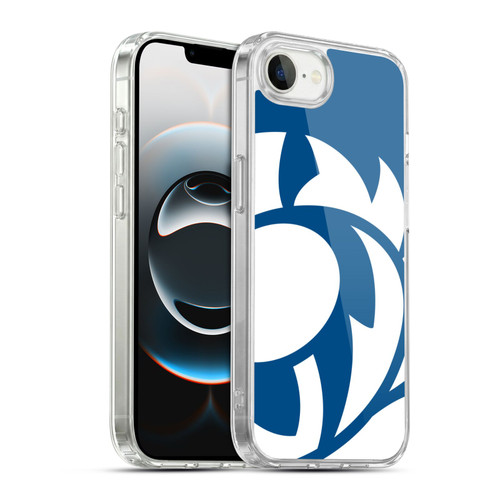 Scotland Rugby Oversized Thistle Saltire Blue Soft Gel Case for Apple iPhone 16e / Apple iPhone 17e & MagSafe